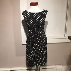 Stretchy Black and White Polka Dot Dress